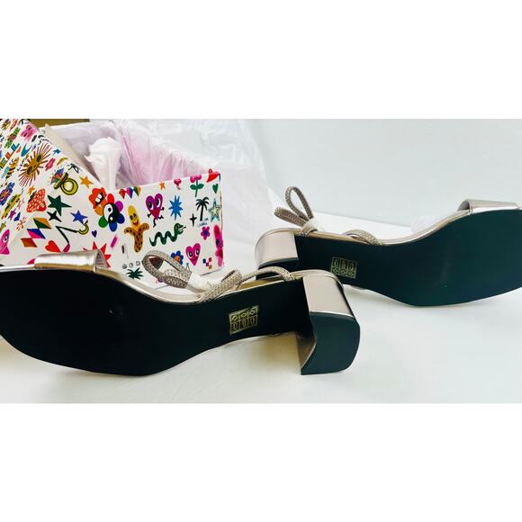 Jeffery Campbell Shoes Adapt Block Heel Sandals Pewter Women 9.5 New Dressy - Picture 9 of 9